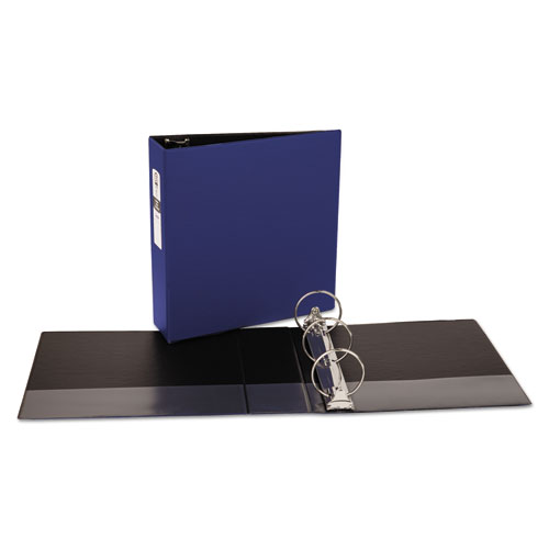 Picture of Economy Non-View Binder with Round Rings, 3 Rings, 3" Capacity, 11 x 8.5, Blue, (3601)
