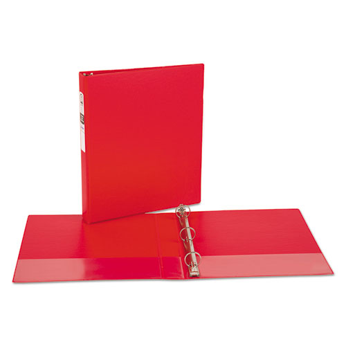 Picture of Economy Non-View Binder with Round Rings, 3 Rings, 1" Capacity, 11 x 8.5, Red, (3310)