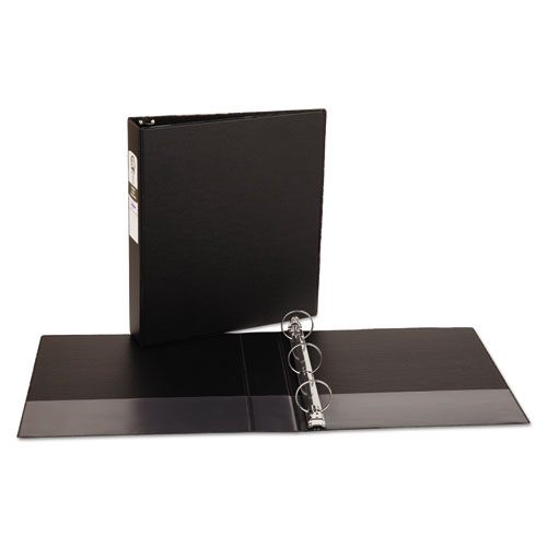 Picture of Economy Non-View Binder with Round Rings, 3 Rings, 1.5" Capacity, 11 x 8.5, Black, (3401)