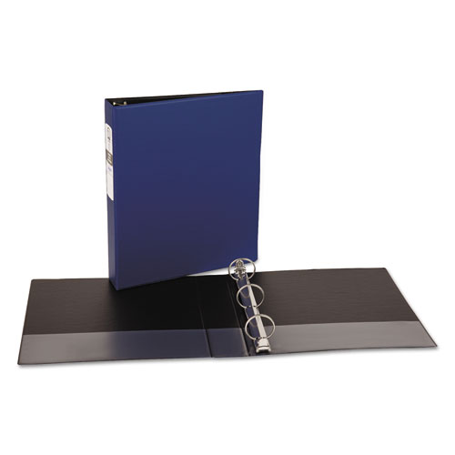 Picture of Economy Non-View Binder with Round Rings, 3 Rings, 1.5" Capacity, 11 x 8.5, Blue, (3400)