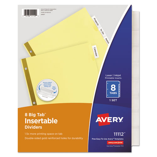 Picture of Insertable Big Tab Dividers, 8-Tab, Letter