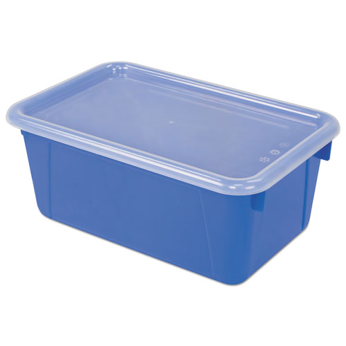 Picture of Cubby Bins with Clear Lids, 12.25" x 7.75" x 5.13", Blue, 6/Pack