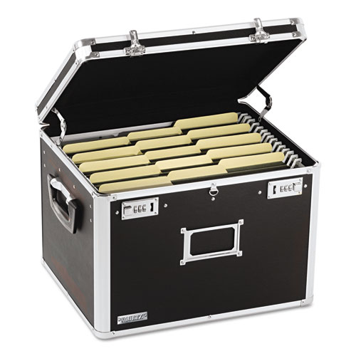 Picture of Locking File Chest with  Adjustable File Rails, Letter/Legal Files, 17.5" x 14" x 12.5", Black