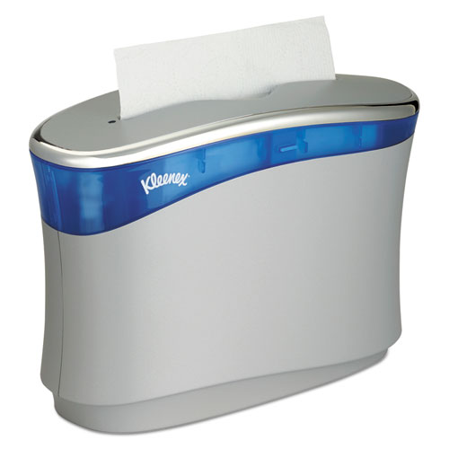 Picture of Reveal Countertop Folded Towel Dispenser, 13.3 x 5.2 x 9, Soft Gray/Translucent Blue