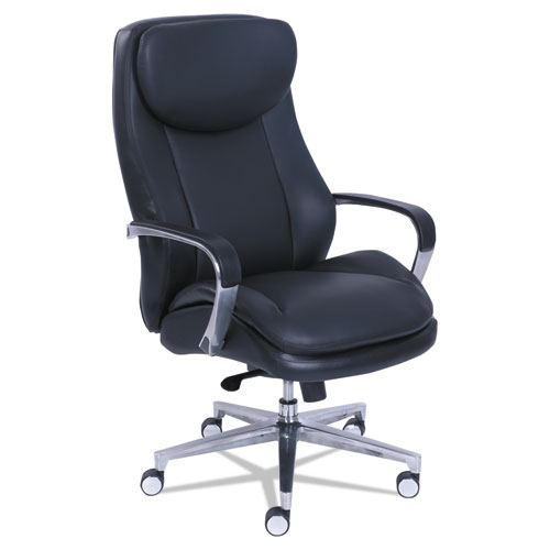 Picture of Commercial 2000 High-Back Executive Chair, Supports Up to 300 lb, 20.25" to 23.25" Seat Height, Black Seat/Back, Silver Base