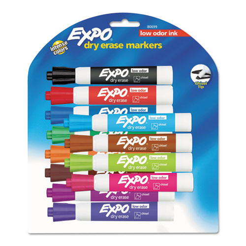 Low-Odor+Dry-Erase+Marker%2C+Broad+Chisel+Tip%2C+Assorted+Colors%2C+12%2Fset