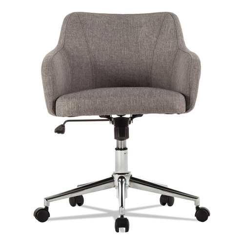 Picture of Alera Captain Series Mid-Back Chair, Supports Up to 275 lb, 17.5" to 20.5" Seat Height, Gray Tweed Seat/Back, Chrome Base