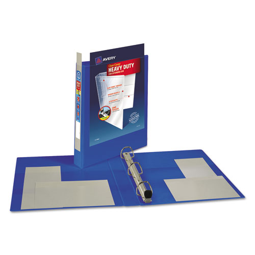 Picture of Heavy-Duty View Binder with DuraHinge and One Touch EZD Rings, 3 Rings, 1" Capacity, 11 x 8.5, Pacific Blue