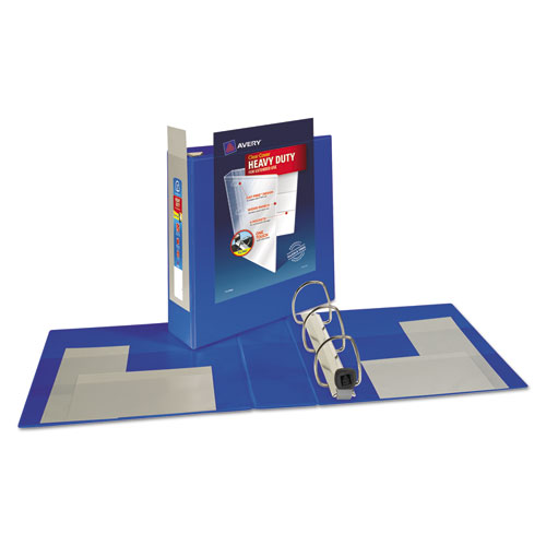 Picture of Heavy-Duty View Binder with DuraHinge and Locking One Touch EZD Rings, 3 Rings, 3" Capacity, 11 x 8.5, Pacific Blue