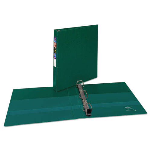 Picture of Heavy-Duty Non-View Binder with DuraHinge and One Touch EZD Rings, 3 Rings, 1" Capacity, 11 x 8.5, Green