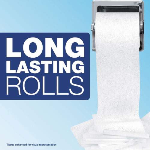 Picture of Commercial Bathroom Tissue, Septic Safe, Individually Wrapped, 2-Ply, White, 450 Sheets/Roll, 75 Rolls/Carton