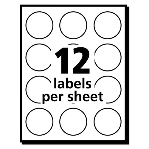 Picture of Removable Multi-Use Labels, Inkjet/Laser Printers, 1" dia, White, 12/Sheet, 50 Sheets/Pack, (5410)