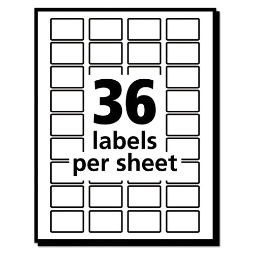 Picture of Removable Multi-Use Labels, Inkjet/Laser Printers, 0.5 x 0.75, White, 36/Sheet, 28 Sheets/Pack, (5418)