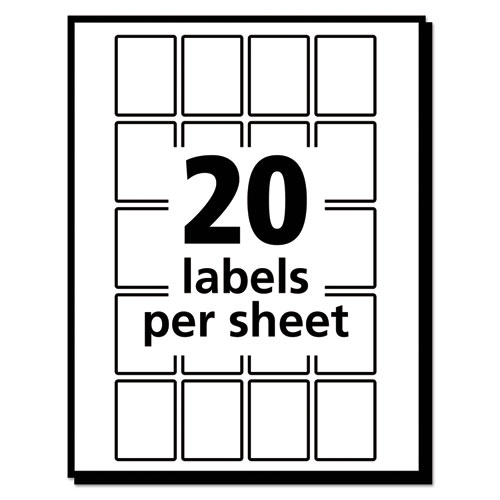 Picture of Removable Multi-Use Labels, Inkjet/Laser Printers, 1 x 0.75, White, 20/Sheet, 50 Sheets/Pack, (5428)