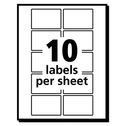 Picture of Removable Multi-Use Labels, Inkjet/Laser Printers, 1 x 1.5, White, 10/Sheet, 50 Sheets/Pack, (5434)