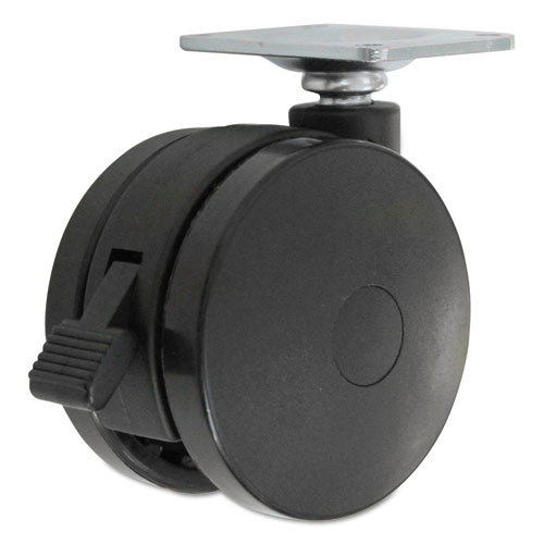 Picture of Casters for Height-Adjustable Table Bases, Grip Ring Stem, 2" Wheel, Black, 4/Set