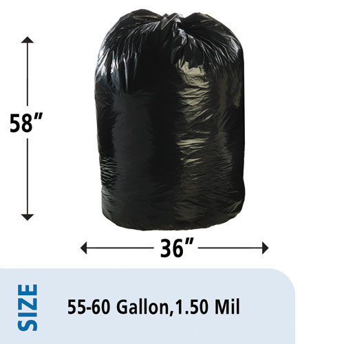 Picture of Total Recycled Content Plastic Trash Bags, 60 gal, 1.5 mil, 36" x 58", Black/Brown, 100/Carton