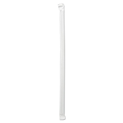 Picture of Wrapped Giant Straws, 10.25", Polypropylene, Clear, 1,000/Carton