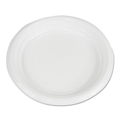 Picture of Hi-Impact Plastic Dinnerware, Plate, 6" dia, White, 1,000/Carton
