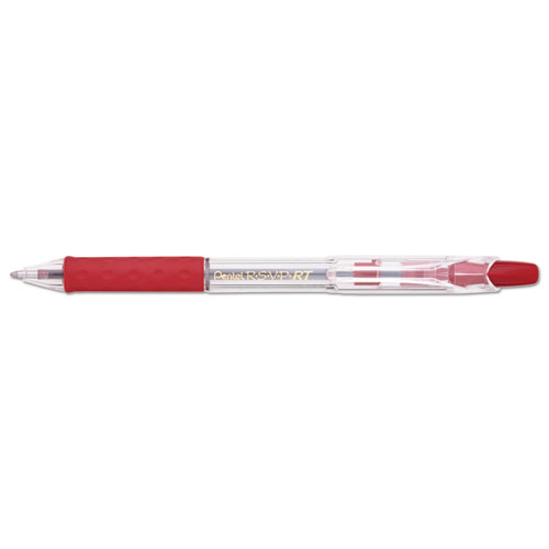 Picture of R.S.V.P. RT Ballpoint Pen, Retractable, Medium 1 mm, Red Ink, Clear Barrel, Dozen