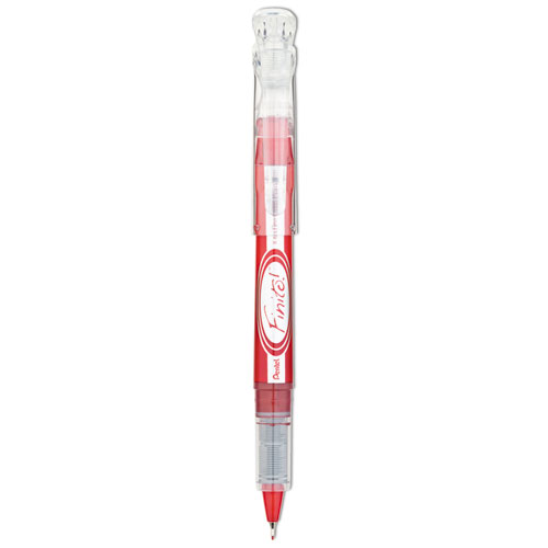 Picture of Finito! Porous Point Pen, Stick, Extra-Fine 0.4 mm, Red Ink, Red/Silver/Clear Barrel