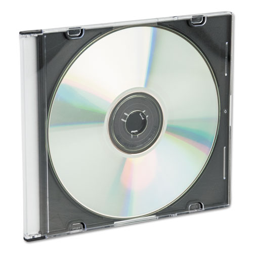 Picture of CD/DVD Slim Jewel Cases, Clear/Black, 25/Pack