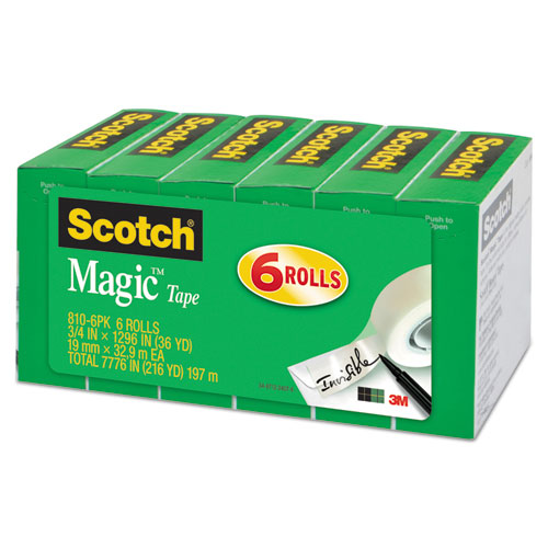 Picture of Magic Tape Refill, 3/4" x 1296", 1" Core, Clear, 6/Pack