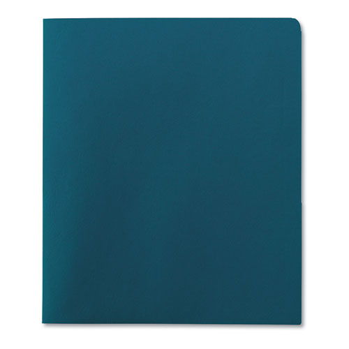 Picture of Two-Pocket Folder, Textured Paper, 100-Sheet Capacity, 11 x 8.5, Teal, 25/Box