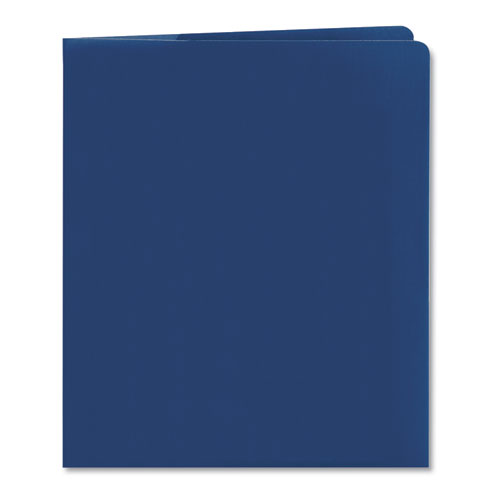 Picture of Lockit Two-Pocket Folder, Textured Paper, 100-Sheet Capacity, 11 x 8.5, Dark Blue, 25/Box