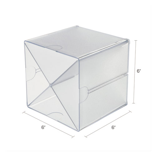 Picture of Stackable Cube Organizer, X Divider, 4 Compartments, Plastic, 6 x 7.2 x 6, Clear