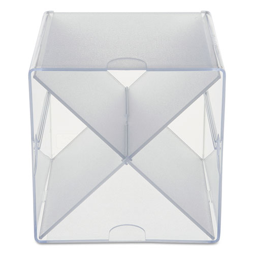Stackable+Cube+Organizer%2C+X+Divider%2C+4+Compartments%2C+Plastic%2C+6+x+7.2+x+6%2C+Clear