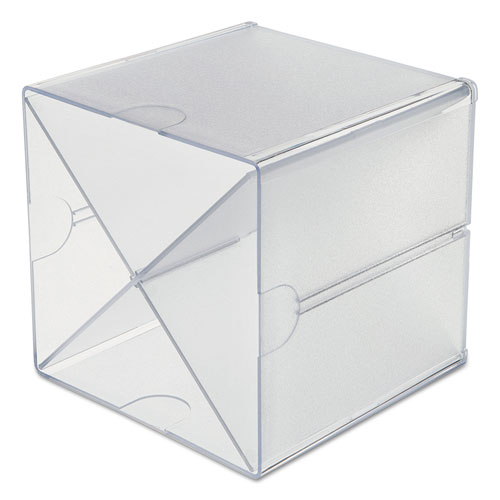 Picture of Stackable Cube Organizer, X Divider, 4 Compartments, Plastic, 6 x 7.2 x 6, Clear