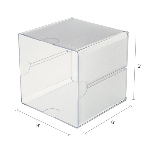 Picture of Stackable Cube Organizer, 1 Compartment, 6 x 6 x 6, Plastic, Clear