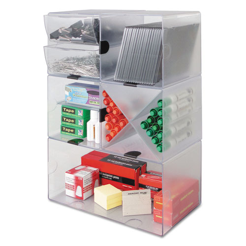 Picture of Stackable Cube Organizer, 1 Compartment, 6 x 6 x 6, Plastic, Clear