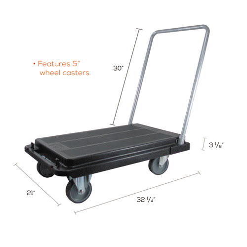Picture of Heavy-Duty Platform Cart, 300 lb Capacity, 21 x 32.5 x 37.5, Black
