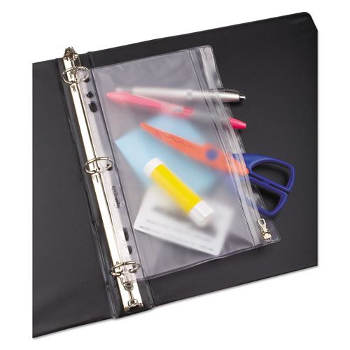 Picture of Zippered Ring Binder Pocket, 6 x 9.5, Clear