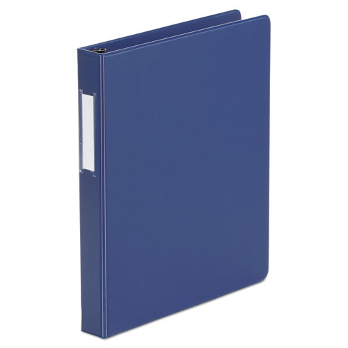 Picture of Deluxe Non-View D-Ring Binder with Label Holder, 3 Rings, 1" Capacity, 11 x 8.5, Royal Blue