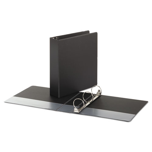 Picture of Economy Non-View Round Ring Binder, 3 Rings, 2" Capacity, 11 x 8.5, Black, 4/Pack