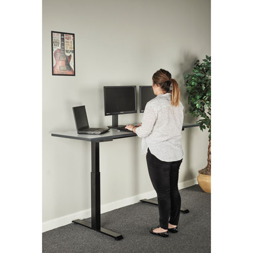 Picture of AdaptivErgo Sit-Stand Two-Stage Electric Height-Adjustable Table Base, 48.06" x 24.35" x 27.5" to 47.2", Black