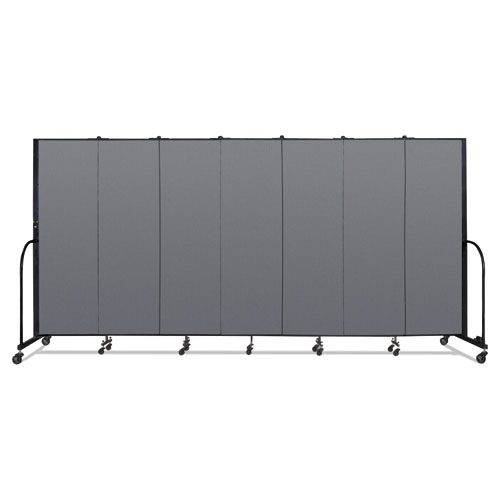 Portable+Room+Divider%2C+13+Ft+1%26quot%3B+X+0.75%26quot%3B+X+6+Ft%2C+Vinyl%2Ffiberglass%2Fsteel%2C+Gray