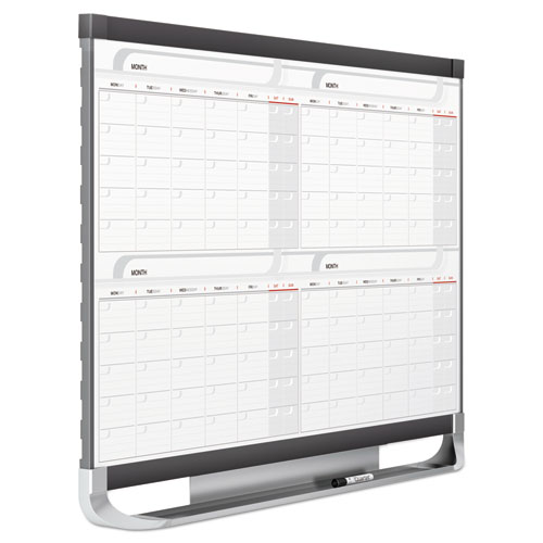 Picture of Prestige 2 Magnetic Total Erase Four-Month Calendar, 48" x 36", White Surface, Graphite Gray Fiberboard/Plastic Frame