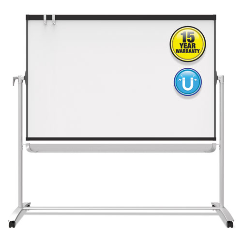 Prestige+2+Mobile+Presentation+Easel%2C+6+ft+x+4+ft%2C+Silver%2FGraphite