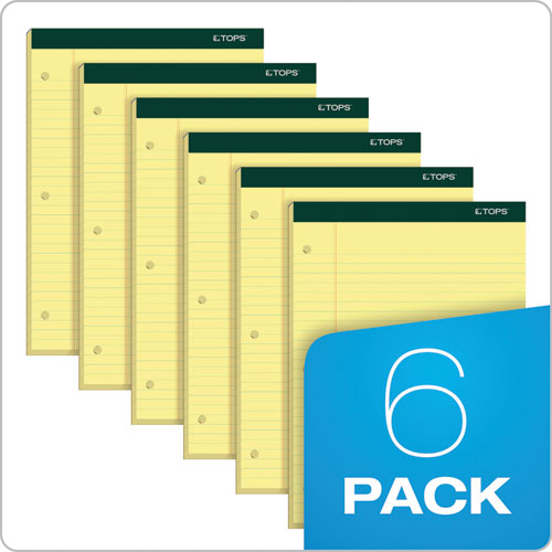 Picture of Double Docket Ruled Pads, Wide/Legal Rule, 100 Canary-Yellow 8.5 x 11.75 Sheets, 6/Pack