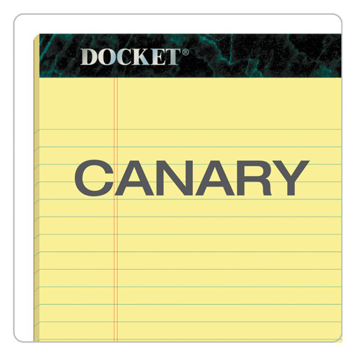 Picture of Docket Ruled Perforated Pads, Wide/Legal Rule, 50 Canary-Yellow 8.5 x 11.75 Sheets, 12/Pack