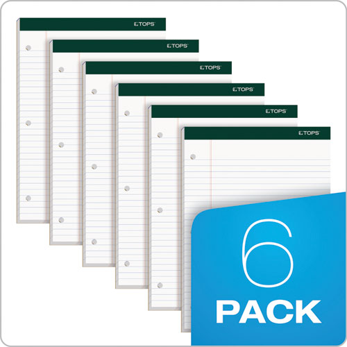 Picture of Double Docket Ruled Pads, Wide/Legal Rule, 100 White 8.5 x 11.75 Sheets, 6/Pack