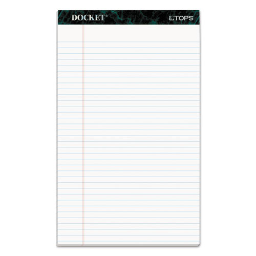 Picture of Docket Ruled Perforated Pads, Wide/Legal Rule, 50 White 8.5 x 14 Sheets, 12/Pack