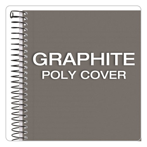 Picture of Color Notebooks, 1-Subject, Narrow Rule, Graphite Cover, (100) 8.5 x 5.5 White Sheets