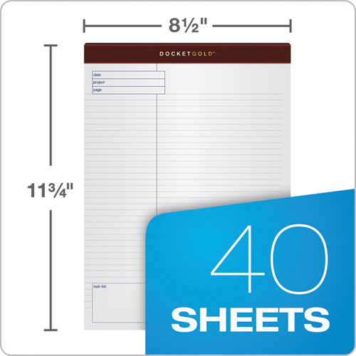 Picture of Docket Gold Planning Pads, Project-Management Format, Quadrille Rule (4 sq/in), 40 White 8.5 x 11.75 Sheets, 4/Pack