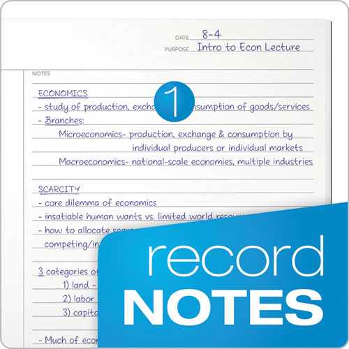 Picture of FocusNotes Notebook, 1-Subject, Lecture/Cornell Rule, Blue Cover, (100) 11 x 9 Sheets