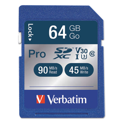 Picture of 64GB Pro 600X SDXC Memory Card, UHS-I V30 U3 Class 10